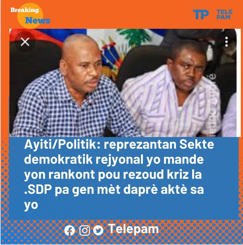 IMG 20220807 WA0000 Ayiti/Politik: reprezantan Sekte demokratik rejyonal yo mande yon rankont pou rezoud kriz la .SDP pa gen mèt daprè aktè sa yo